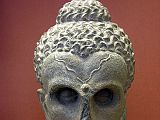 British Museum Top 20 Buddhism 05 Schist Head of the Fasting Buddha 5. Schist Head of the Fasting Buddha - Rawalpindi area of Pakistan, 2-3C AD, 22cm high. This schist head sculpture captures the time when the Buddha had become an ascetic and pursued physical hardships to such an extent that he reduced himself to an emaciated state and brought himself close to death. After pursuing austerities, Siddhartha began a more moderate life of meditation and moral conduct called the Middle Way.
